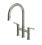 Perrin And Rowe U.4549HT-2 Armstrong Bridge Kitchen Faucet, Polished Nickel. Fixed Price $1135.00.