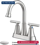 Bathroom Faucets For Sink 3 Hole, Hurran 4 Inch Brushed Nickel. Fixed Price $41.22.
