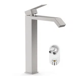 Brushed Nickle Hole Tall Above Counter Sink Bathroom Faucet,single Handle. Fixed Price $69.99.