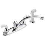 Delta Foundations B2410LF Two Handle Kitchen Faucet With Spray - Chrome. Fixed Price $112.29.