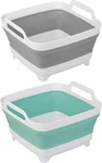 Tiawudi 2 Pack Dishpan For Washing Dishes, Basin X 9L, Green And Grey. Fixed Price $37.41.