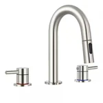 Aklfgn TPLT-012LS 8 In. Widespread Faucet With Pull Out Sprayer, Brushed Nickel. Fixed Price $45.22.