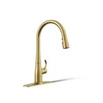 Kohler Simplice Pull-down Sprayer Kitchen Faucet Vibrant Brushed Moderne Brass. Fixed Price $279.05.