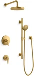 Kohler Awaken Showering Kit 1.75GPM Vibrant Brushed Moderne Brass K-26914-G-2MB. Fixed Price $902.49.