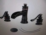 Bwe 8 In. Waterfall Widespread 2-HANDLE Bathroom Faucet With Pop-up Drain. Fixed Price $68.00.