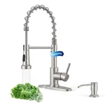 Kitchen Faucet Pull Down Sprayer Soap Dispenser High Arc 16.7 Brushed Nickel. Fixed Price $59.99.