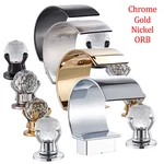 Waterfall Widespread Bathroom Faucet Sink Tub Two Crystal Handle Basin Mixer Tap. Fixed Price $48.00.