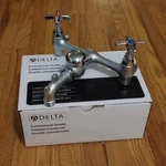 Delta 28T9 Service Sink Faucet Double Handle Wallmount - Chrome. Fixed Price $135.00.