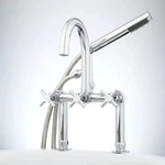 Signature Hardware Sebastian Deck-mount Tub Faucet Cross Handles. Fixed Price $145.00.