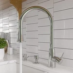 Alfi Brand AB2034 Solid Stainless Steel Two Mode Pull Down Kitchen Faucet. Fixed Price $287.10.