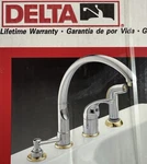Delta N174-CBWF Waterfall Single Handle Kitchen Faucet W/ Spray, Chrome & Brass. Fixed Price $499.00.
