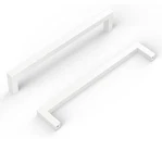 White Cabinet Pull 6-1/4 Inch Rectangular Modern New Metal. Fixed Price $9.00.