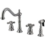 Kingston Brass Heritage Double Handle Widespread Kitchen Faucet With Spray. Fixed Price $369.98.