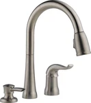 Kate Brushed Nickel Kitchen Faucet With Pull Down 14-5/16, Stainless. Fixed Price $374.21.