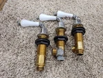 Pegasus Chrome Porcelain Bathrm Sink Faucets 4", Qty 3 Handles White Brass. Fixed Price $34.99.