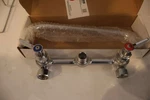 Regency 600FW84GLL Commercial Wall Mount Faucet 8" Center Gooseneck Nozzle. Fixed Price $104.99.