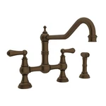 Rohl U.4764L-EB-2 Edwardian Kitchen Faucet W/ Side Spray Slight Wear. Fixed Price $1783.03.