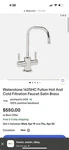 Waterstone 1425HC Fulton Hot And Cold Filtration Faucet Satin Nickel. Fixed Price $600.00.