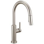 Delta Faucet Nicoli Kitchen With Pull Down Sprayer, Modern Brushed Nickel. Fixed Price $286.99.