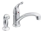 Moen 7437 Chateau 1-HANDLE Single Mount Low Arc Kitchen Faucet With Sprayer. Fixed Price $74.99.