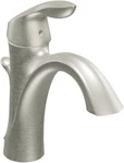 Moen 6400BN One-handle Bathroom Faucet With Deckplate, Brushed Nickel. Fixed Price $311.05.