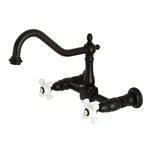 Kingston Brass KS124.PX Heritage 1.8 Gpm Widespread Bridge - Black. Fixed Price $305.47.