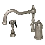 Whitehaus 3-3190 Chrome Single Handle Kitchen Faucet With Side Spray. Fixed Price $399.00.