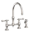 Newport Brass Chesterfield 9458/15 Bridge Kitchen Faucet Spray Polished Nickel. Fixed Price $1398.00.