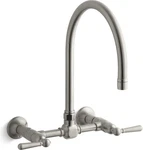 Kohler K-7338-4-BS Hirise Stainless Wall Mount Bridge Kitchen Faucet, Brushed. Fixed Price $1999.00.