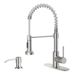 Owofan Single Handle Pull Down Kitchen Faucet Brushed Nickel High Arc. Fixed Price $89.99.