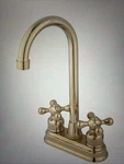 Polished Brass Bar Faucet Kingston Tulare KB492AX Cross Handle Deck Mount. Fixed Price $84.00.