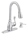 Moen Anabelle CA87003 Chrome Single Handle Pull-down Kitchen Faucet Soap Disp. Fixed Price $124.95.