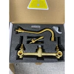 Wowow 2326600 Bathroom Lavatory Sink Faucet Set Brass Double Handle Wall Mounted. Fixed Price $98.99.