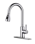 Kitchen Faucet Pull Down Sprayer, Chrome High Arc Single Handle For Sink, Rv,.... Fixed Price $76.30.
