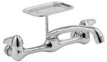Wall-mount Kitchen Faucet, Handles, Chrome Plated 240561. Fixed Price $116.71.