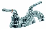 Aqua Plumb Fancy Lavatory Faucet With Teapot Handles, 4-INCH, Polished Chrome. Fixed Price $18.99.