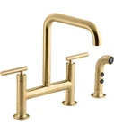 Kohler 7548-4-2MB Purist Kitchen Sink Faucet Vibrant Brushed Moderne Brass. Fixed Price $849.00.