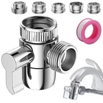 Faucet Diverter Valve With 2.76 X 3.94 1.97 Inches, Sliver 5 Adapters. Fixed Price $17.57.
