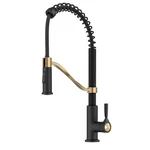 Kraus Torak Pull Down Kitchen Faucet In Spotfree Brushed Brass/matte Black Wi.... Fixed Price $280.94.