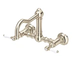 Rohl Acqui A1456LPSTN-2 Wall Mounted Bridge Kitchen Faucet Satin Nickel New Box. Fixed Price $578.00.
