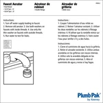 Plumb Pak PP800-2 White Chrome-plated Faucet Aerator 15/16 X 55/64 IN.-27. Fixed Price $9.24.