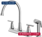 Hurran 2-HANDLE Kitchen Faucet With Pull-out Side Sprayer, 8 Inch High Arch Stai. Fixed Price $58.49.