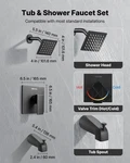 And Shower Faucet Set Bathtub Package With Valve 4 Inch Black. Fixed Price $160.99.