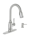 Moen Noell 1-HANDLE Pull-down Sprayer Kitchen Faucet W/p. Clean Sr Stainless. Fixed Price $128.00.