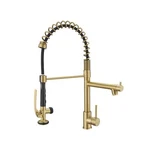 Brushed Gold Kitchen Faucet With Pull Down Sprayer,commercial Brass F.... Fixed Price $206.23.