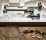Signature Hardware Vivan Double Handle Wall Mounted Pot Filler 329631 Brushed Ni. Fixed Price $180.00.