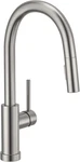 Modern Brushed Nickel Kitchen Faucet With Pull Down Sprayer, 2-FUNCTION Head. Fixed Price $283.99.