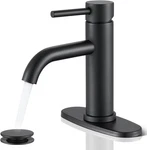 Black Bathroom Faucet, Winkear Single Hole With Pop-up Drain And. Fixed Price $51.87.
