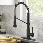 Kraus Bolden Matte Black Single Handle Deck-mount Pull-down Kitchen Faucet. Fixed Price $180.00.