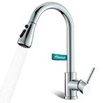 Chrome Kitchen Sink Faucet Pull Down Sprayer Vfauosit Commercial. Fixed Price $109.29.